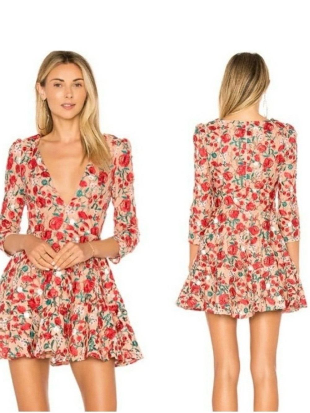Lovers and Friends Vira Dress Size S Embroidered Floral